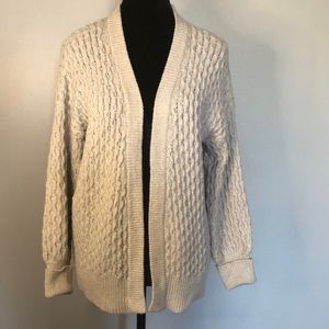 Cardigan Sweater by Lovecrazy, Sz XS, Open Front, Oat color, Long/Rolled Cuff